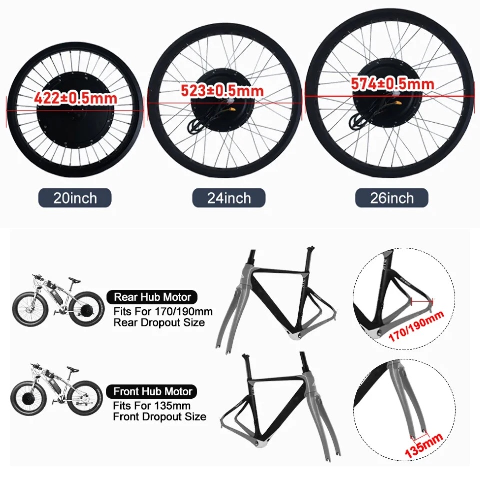 Kit Konversi Motor Sepeda Salj - Ebike Conversion Kit 72V 3000W ulasan dan harga