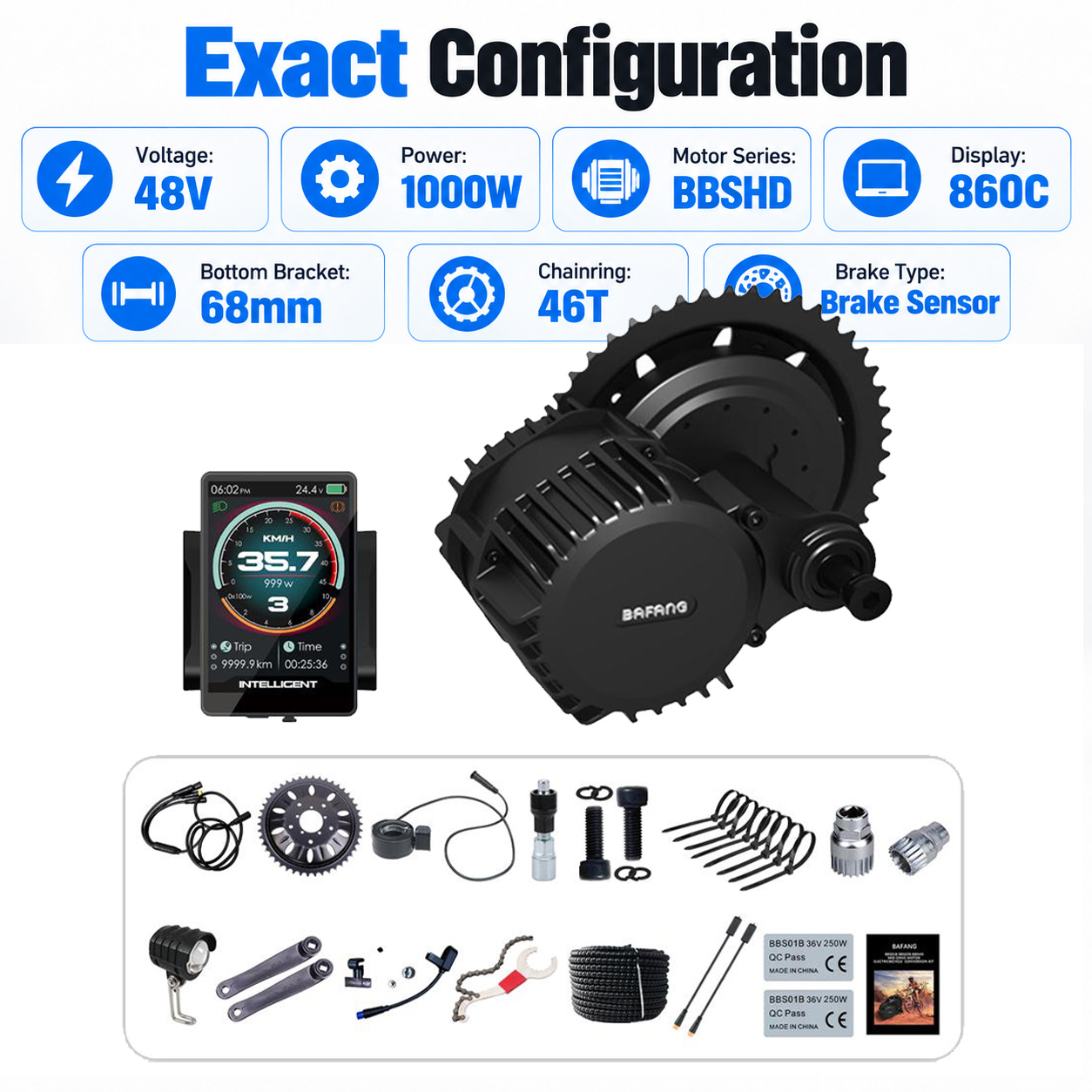 Kit Motor Penggerak Tengah BAF - Bafang Bbshd 1000W Conversion Kit ulasan dan harga